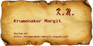 Krumenaker Margit névjegykártya